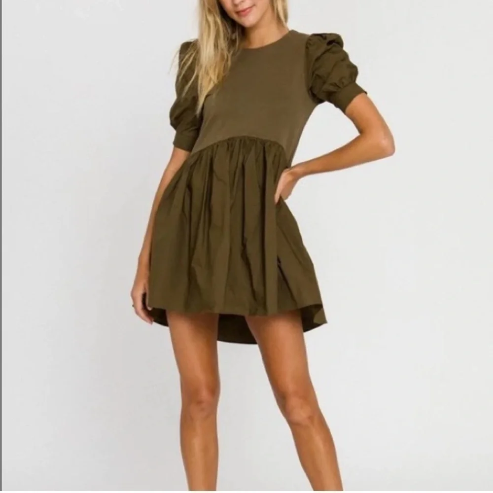 english factory high low knit combo dress English Factory